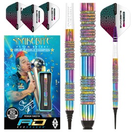 RED DRAGON Peter Snakebite Wright Diamond Fusion Spectron SE 20 Gram Premium Tungsten Soft Tip Darts Set with Flights and Stems
