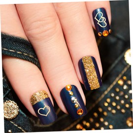 FRCOLOR 200pcs Heart Nail Art Stickers Gold Metal Love Decals for DIY Nail Decor Versatile for Manicure Crafts and Home Decoration for Salons and Personal Use