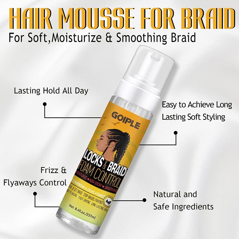 Braid Foam Control Braid Mousse for Braids Twist, Locs, No
