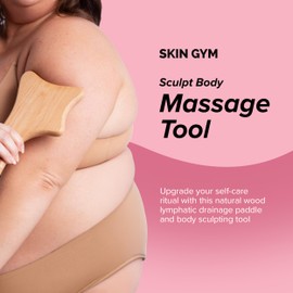 SKIN GYM Sculpt Lymphatic Body Massage Tool (Wood), Sustainable Wooden Massager for Circulation and Skin Smoothing