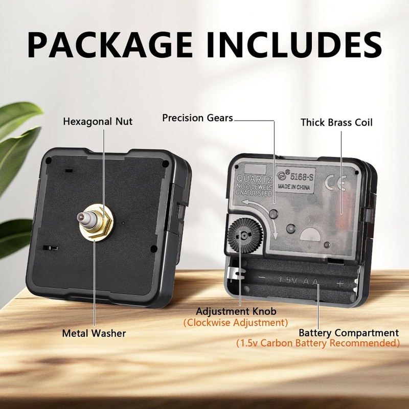 ULTNICE Quartz Wall Clock Movement, Mechanism Replacement for Wall Clock,