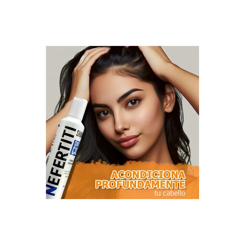 Shampoo Sin Sal Para Control De Caspa Nefertiti 300ml