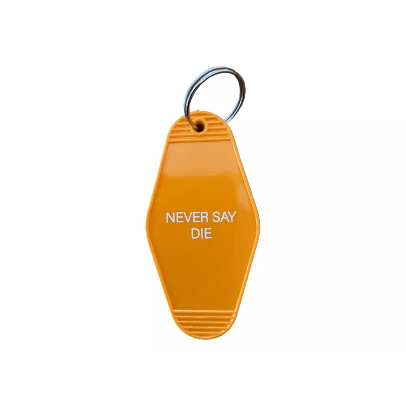 Graphic version GOONIES never say die inspired key tag