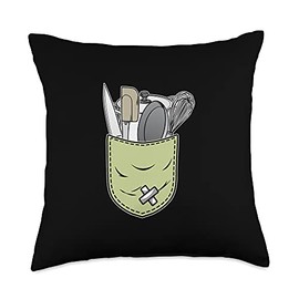 Cooking Gifts Gourmet Meal Food Chef Culinary Pocket Cook Throw Pillow, 18x18, Multicolor