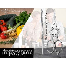 Classic Kitchen Scissors from Solingen Household Scissors Made in Germany with Sharp and Precise Cut Multi-Purpose Scissors with One-sided Micro Teeth Universal Scissors Made of Rustproof Stainless