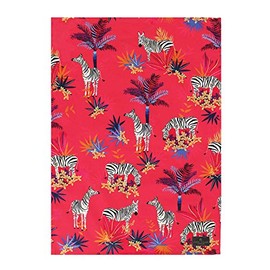 Sara Miller tea towel Tahiti zebra repeat red
