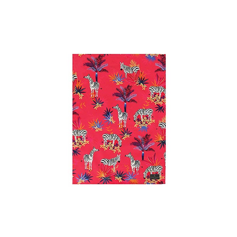 Sara Miller tea towel Tahiti zebra repeat red