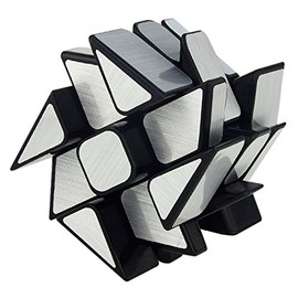 TANCH Mirror Wheel Speed Cube 3x3 Windmill Twisty Skewb Cube Puzzle Toy Silver