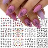 Vezocim Nail Art Stickers Decals, Holographic Flower Nail Water Slide