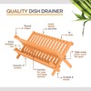 Dish Drying Rack - Bamboo Dish Rack for Kitchen Counter,