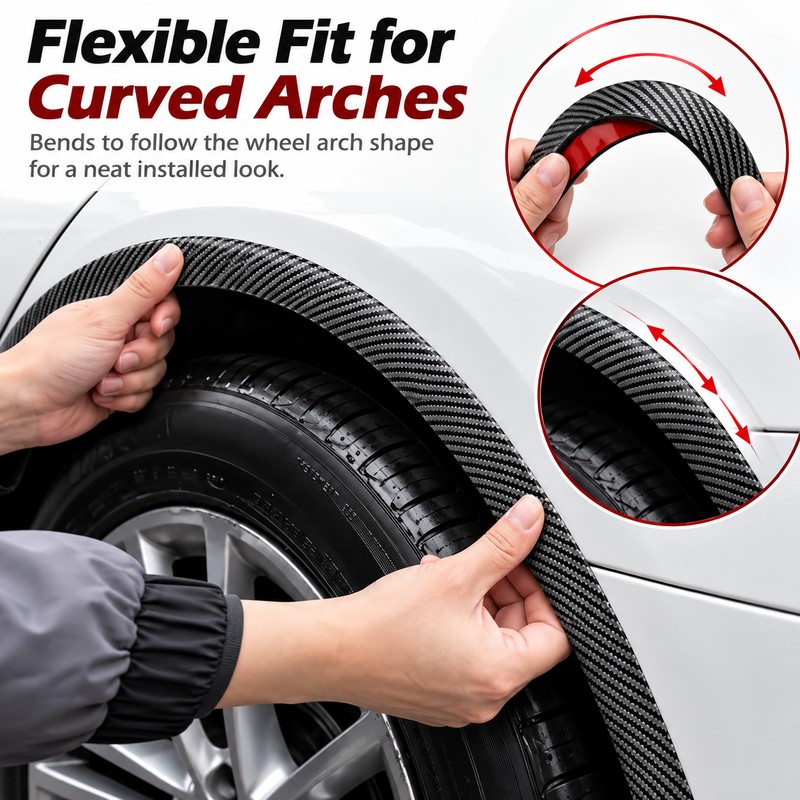 Wheel Arch Fender Protectors for Car Exterior – 4-Piece Carbon