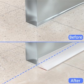 67 Inch Shower Threshold Water Dam Barrier,Shower Dam Water Stopper for Frameless Shower Door Bottom,Silicone Sink Splash Guard for Kitchen Bathroom,Corner Shower Water Guard for Bathtub(White)