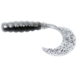Big Bite Baits FG212 Fat Grub, Black and Silver Glitter Finish