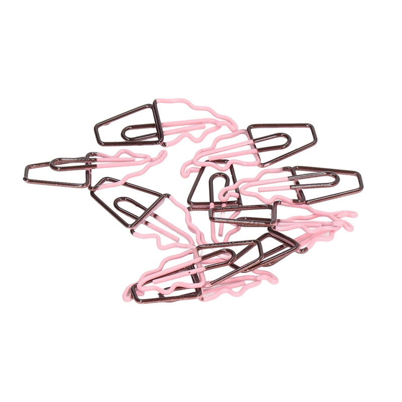 100 Pcs Shaped Paper Clips 2 Color Ice Cream Shape