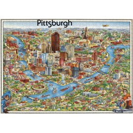 1000 Piece Adult Jigsaw Puzzle | 1978 | Pittsburgh | Pennsylvania | Unique Gift | Jigsaw Games | Pittsburgh Puzzle Map