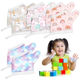 Seematn 4 Pairs Thumb Sucking Stop for Kids Breathable Thumb Suck Guard for Baby Toddler Stop Sucking Fingers Nail Biting Gloves(3-6 Years,Unicorn)