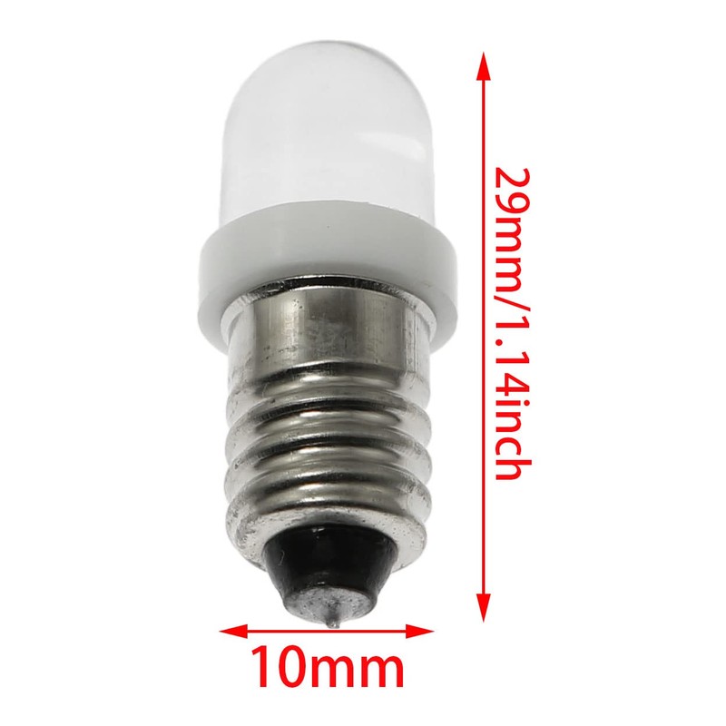 10PCS 0.2W 6V E10 Mini Led Bulb, Miniature Screw Base