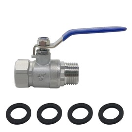 Fitvell 304 Stainless Steel Garden Hose Shut Off Valve Full Flow 3/4" GHT Garden Hose Ball Valve