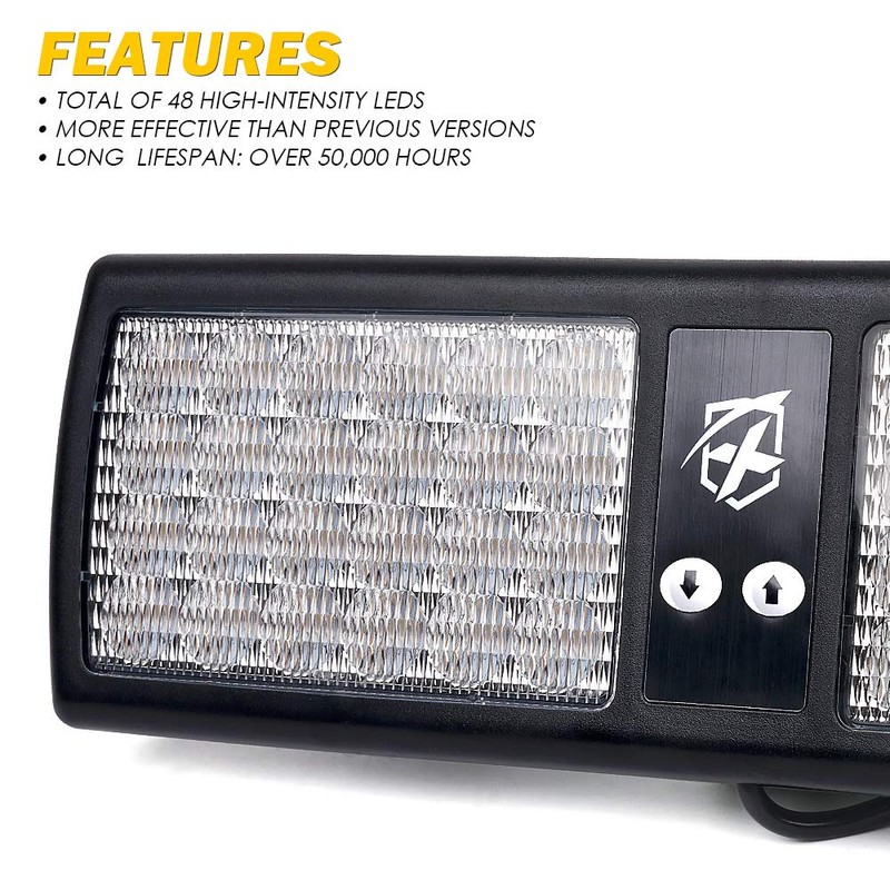 Xprite Blue LED Visor Strobe Flashing Lights Sunshield Hazard Warning