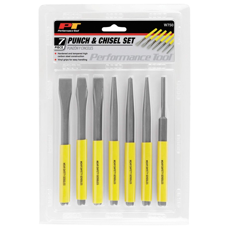 Performance Tool W750 7-Piece Chisel and Punch Set - Durable