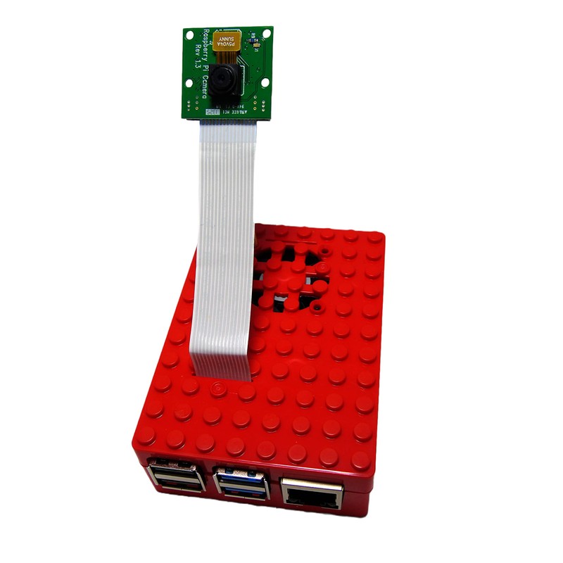 Raspberry Pi 4 Case - Pi-Blox Enclosure (Red)