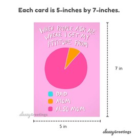 Funny Mother’s Day Cards - Mother's Day Cards for Mom - 5x7 Inch Individual Greeting Card with Kraft Envelope:_More Than My Sister Does