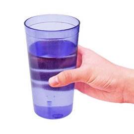 New Star Foodservice 46458 Tumbler Beverage Cup, Stackable Cups, Break-Resistant Commercial SAN Plastic, 20 oz, Blue, Set of 72
