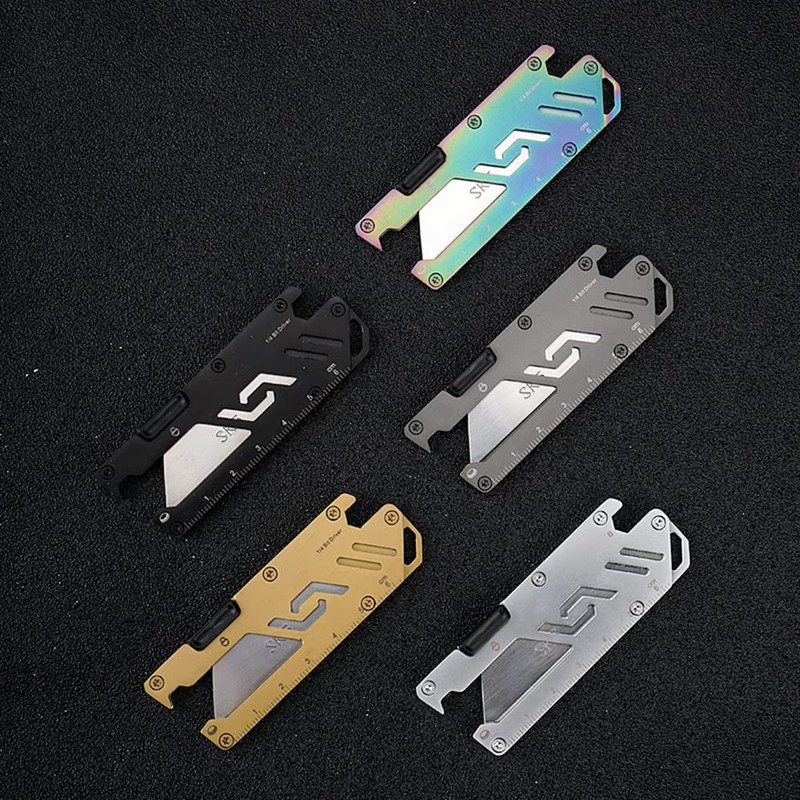 KUNSON Stainless Steel Pocket Utility Knife, Portable EDC Retractable Box