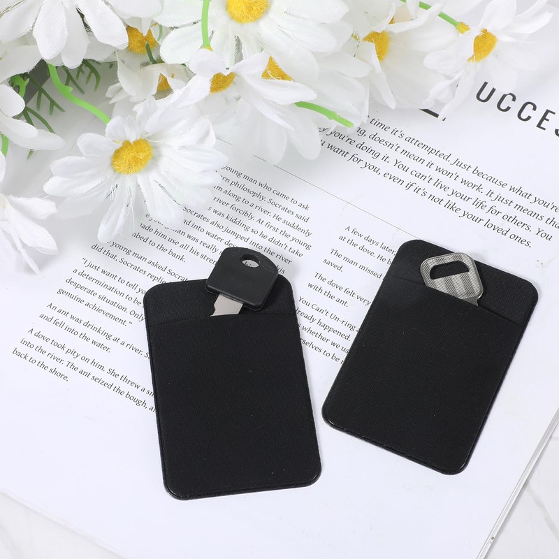 Xelsluthe 2 PCS Flat Thin Wallet Key Holder, Slim Credit