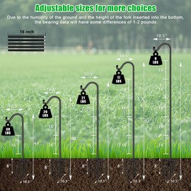 FEED GARDEN Adjustable Shepherd Hook Bird Feeder Pole with 7 Prongs Base, 108 Inch Tall 5/8 Inch Thick, Heavy Duty Outdoor Garden Poles for Hanging Bird Feeders, Plant Baskets, Black (2 Pack)