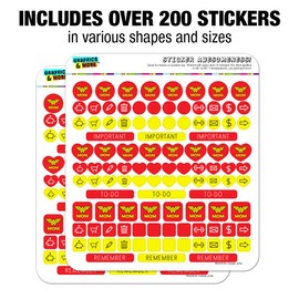 Wonder Woman Wonder Mom Logo Planner Calendar Scrapbooking Crafting Sticker Set