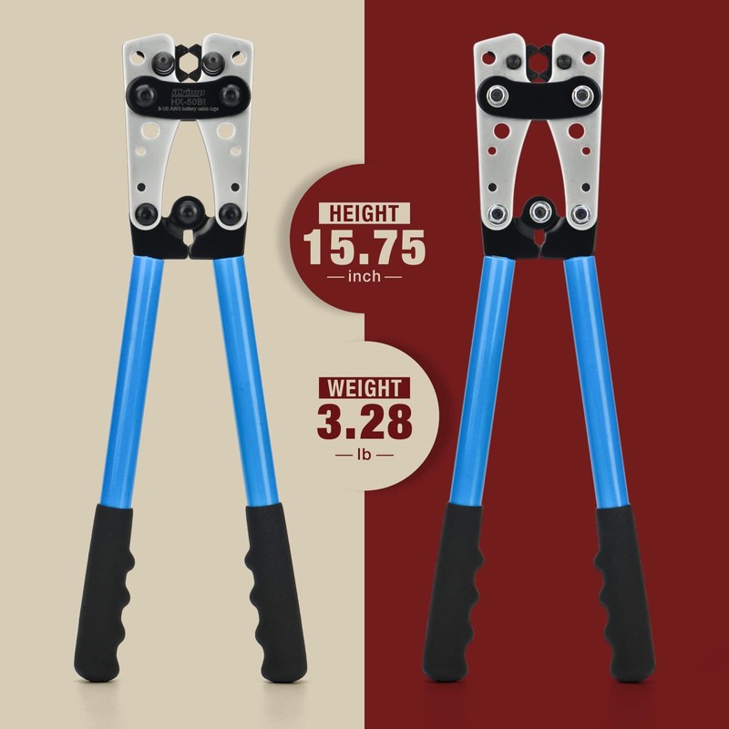 iCrimp Battery Cable Lug Crimping Tool Kit For Copper Lugs