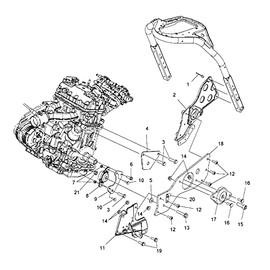 Polaris Snowmobile Engine Mont, 3 in, 4S, Genuine OEM Part 3021623, Qty 1