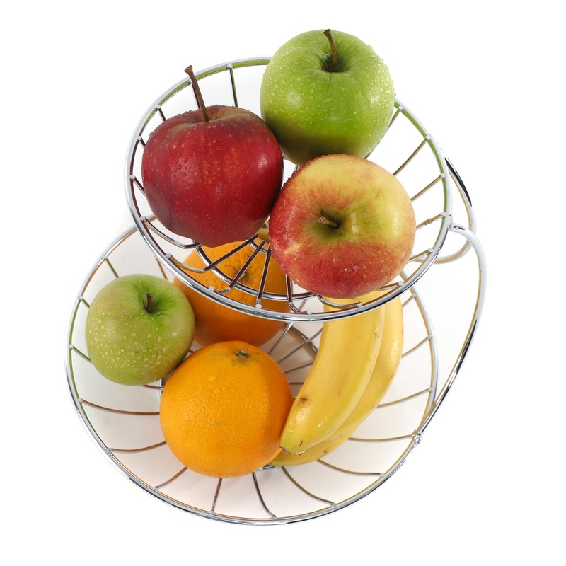 DESIGN DELIGHTS Fruit Stand Stage, 24 cm, Iron, Two-Tier Metal