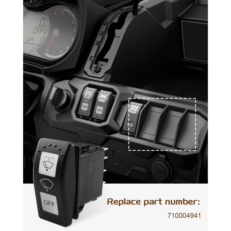 VelvetunVillay Windshield Wiper Rocker Switch Fit for Can-Am Defender Maverick