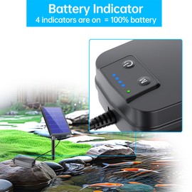 Biling Solar Pond Aerator for Small Pond, 3 Modes, 2200 mAh Battery Backup, Solar Air Pump with 2 Air Stone for Outdoor Fish Pond Stock Tank Aquarium Hydroponics