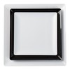 Exquisite Disposable-White-Plastic-Plates-Square Linear (40 Pack) Wedding Dinner Fancy Tableware Dishes