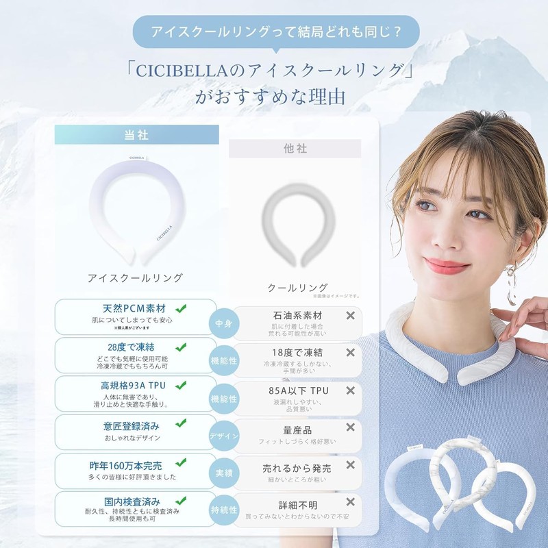 [liber] [cicibella Genuine Product, 28℃ Natural Freezing] Ice School Ring,