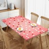 Fiokroo Pink Love Hearts Tablecloth with Elastic Edge for 5ft