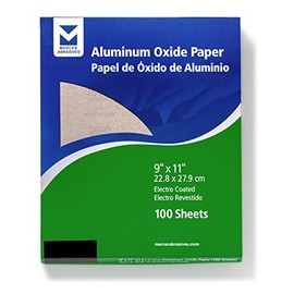 Mercer Industries 202280A - 9 x 11 Aluminum Oxide Paper Sheets, Grit 280A (100 pack)