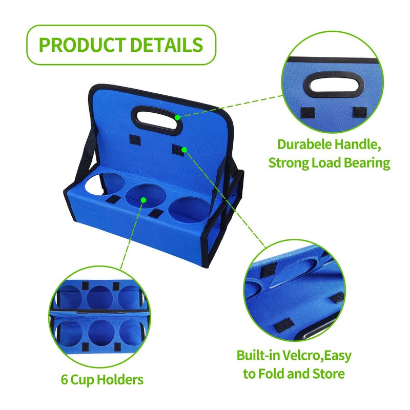 Boczif Cup Caddy Portable Drink Carrier or Cans Reusable, 6-Cup