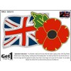 Poppy Car Window Sticker with Union Jack - in Support