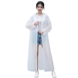 Yolrky Raincoat, Women's, Men's, Bicycle, Rain Poncho, Lightweight, Long Length, Rainwear, Kappa, Rain Gear, Waterproof, Windproof, Heavy Rain, Rainy Season, white