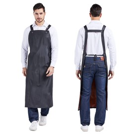 Nanxson Unisex Waterproof Rubber Aprons Work Apron Meat Apron Butcher Apron for Industry, Butcher, Cleaning CF3109, black