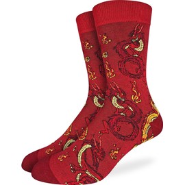 Good Luck Sock Men's Dragons Socks, Adult, Shoe Size 7-12