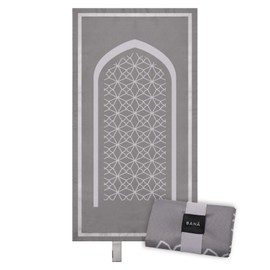 BAHĀ Portable Prayer Mat | Travel Prayer Mat, Foldable Prayer Mat for Muslims, Perfect Muslim Gift (Slate Gray)