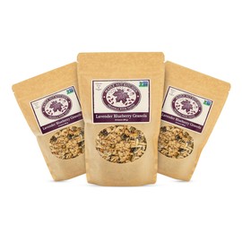 Maple Nut Kitchen Lavender Blueberry Granola – 3 Pack | Low Sugar, Gluten-Free Granola with Oats, Almonds & Real Blueberries | Crunchy Clusters for Healthy Breakfast or Snacking
