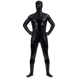 VSVO Unisex Baby Shiny Spandex Skin-tight Full Bodysuit Zentai Costume (Black, X-Large)