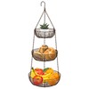 CAXXA 3-Tier Hanging Basket Fruit Organizer Kitchen Heavy Duty Wire