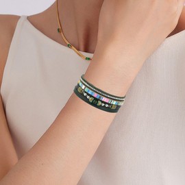 Stocking Stuffers Holiday Outfits for Women 2024 Boho Bracelets for Women Leather Bracelets for Women Turquoise Bracelet Wrap Bracelet Pearl Bracelet Stackable Bracelets Boho Jewelry